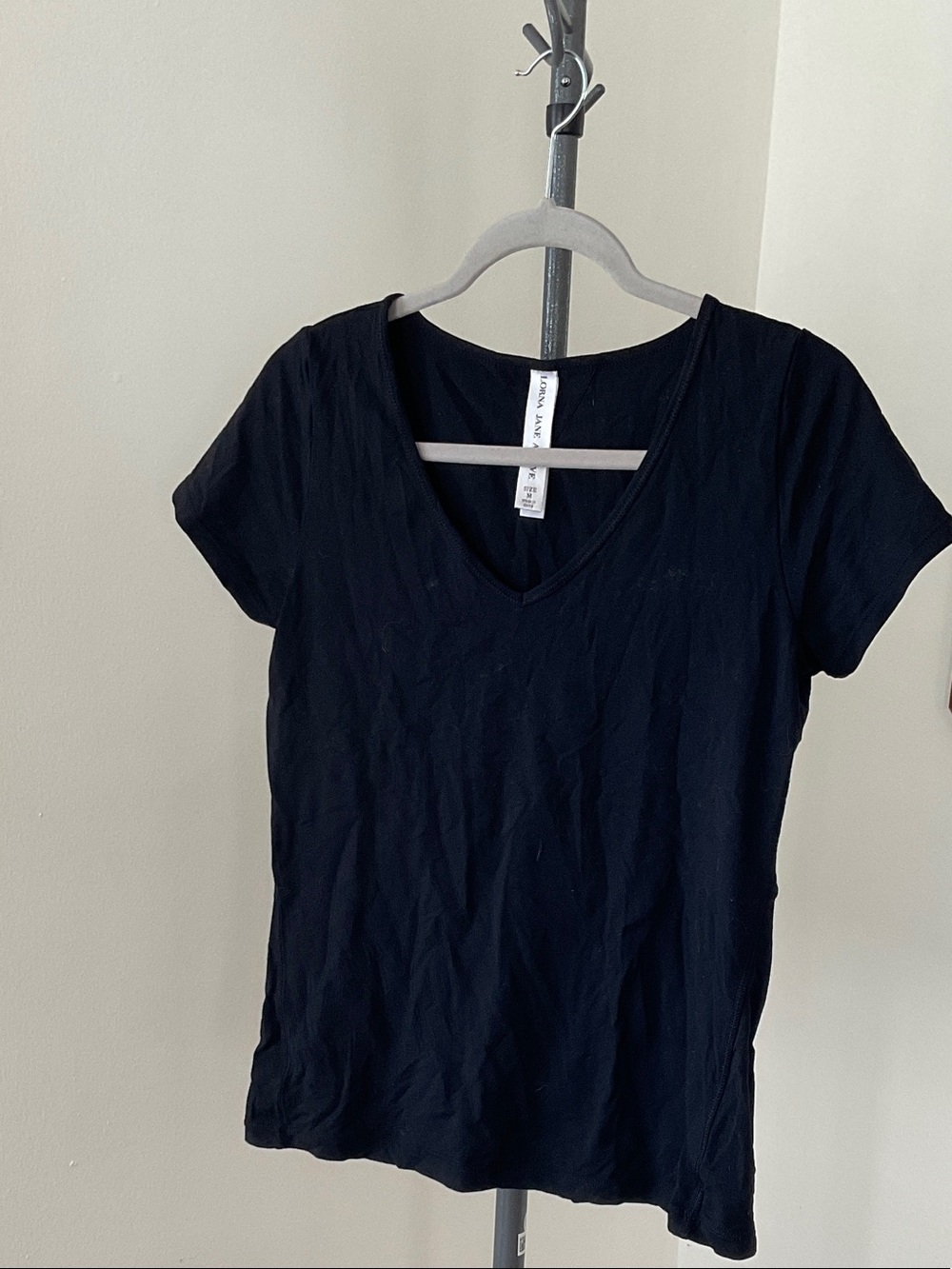 Lorna Jane Black V-Neck Short Sleeve Tee